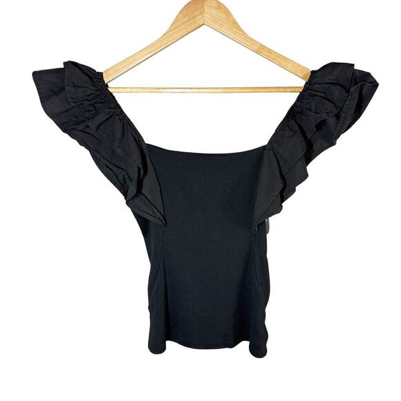 Joe’s Jeans The Leslie Summer Minimalist Contemporary Top Size Medium Black - Picture 2 of 11